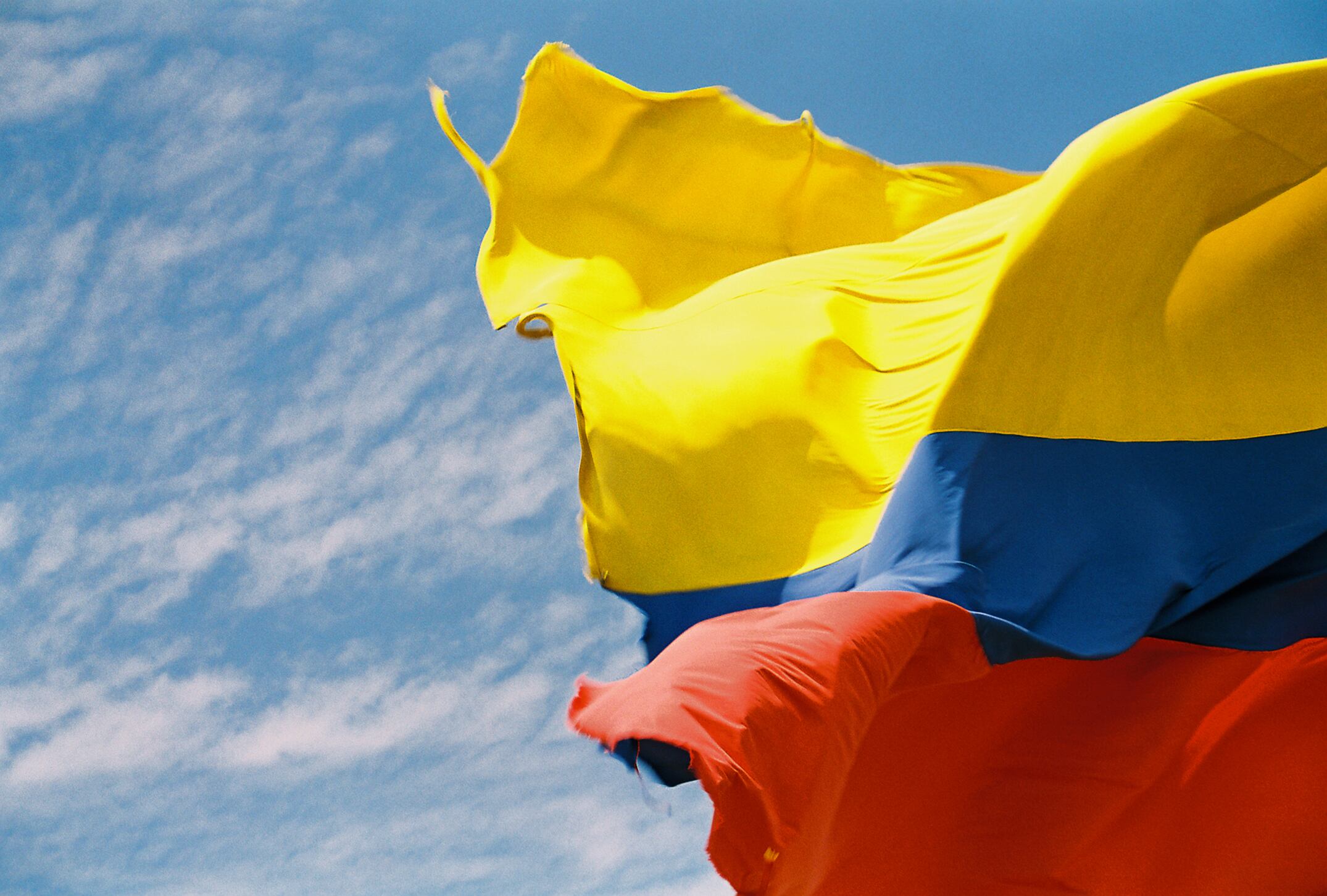 Bandera de la República de Colombia. Via Getty Images