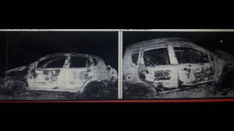 Imagen del vehículo incinerado, en el que también encontraron el cuerpo del comerciante Jairo Arley Carvajal Sánchez.