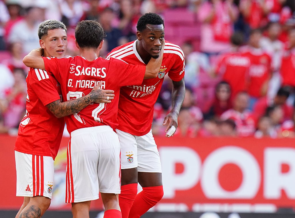 Jhon Durán sumó primeros minutos y Richard Ríos regresó al Benfica en clasificación a Europa League. (Photo by Gualter Fatia/Getty Images)