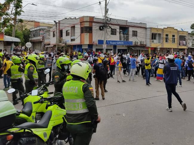 Plantón cerca al Estadio Metropolitano