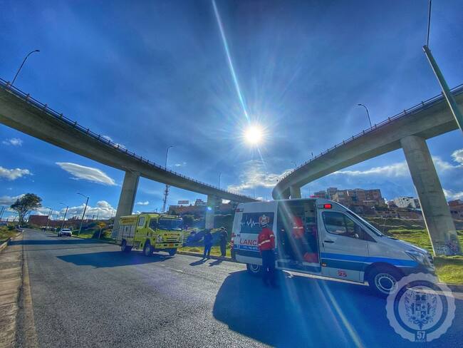 Menor cayó del viaducto Juan Nepomuceno Niño, Tunja / Cortesía: Cuerpo de Bomberos Tunja.