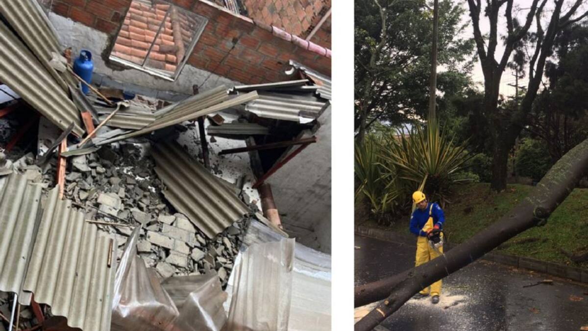 20 emergencias atendieron los bomberos por un vendaval en Sabaneta