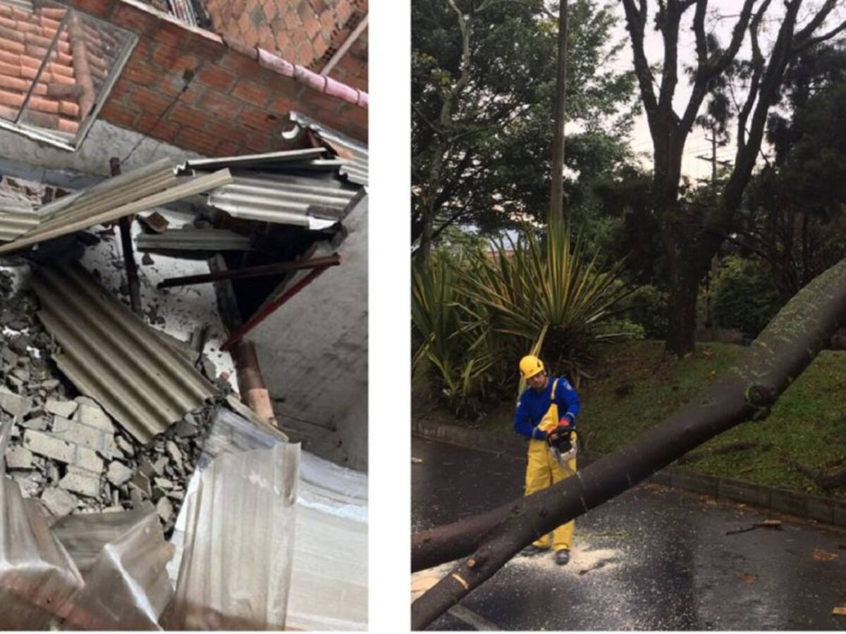 20 emergencias atendieron los bomberos por un vendaval en Sabaneta