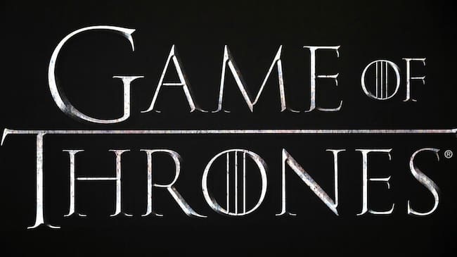 Close up of the Game of Thrones logo at the Game of Thrones Premiere, held at Waterfront Hall, Belfast. (Photo by Liam McBurney/PA Images via Getty Images)