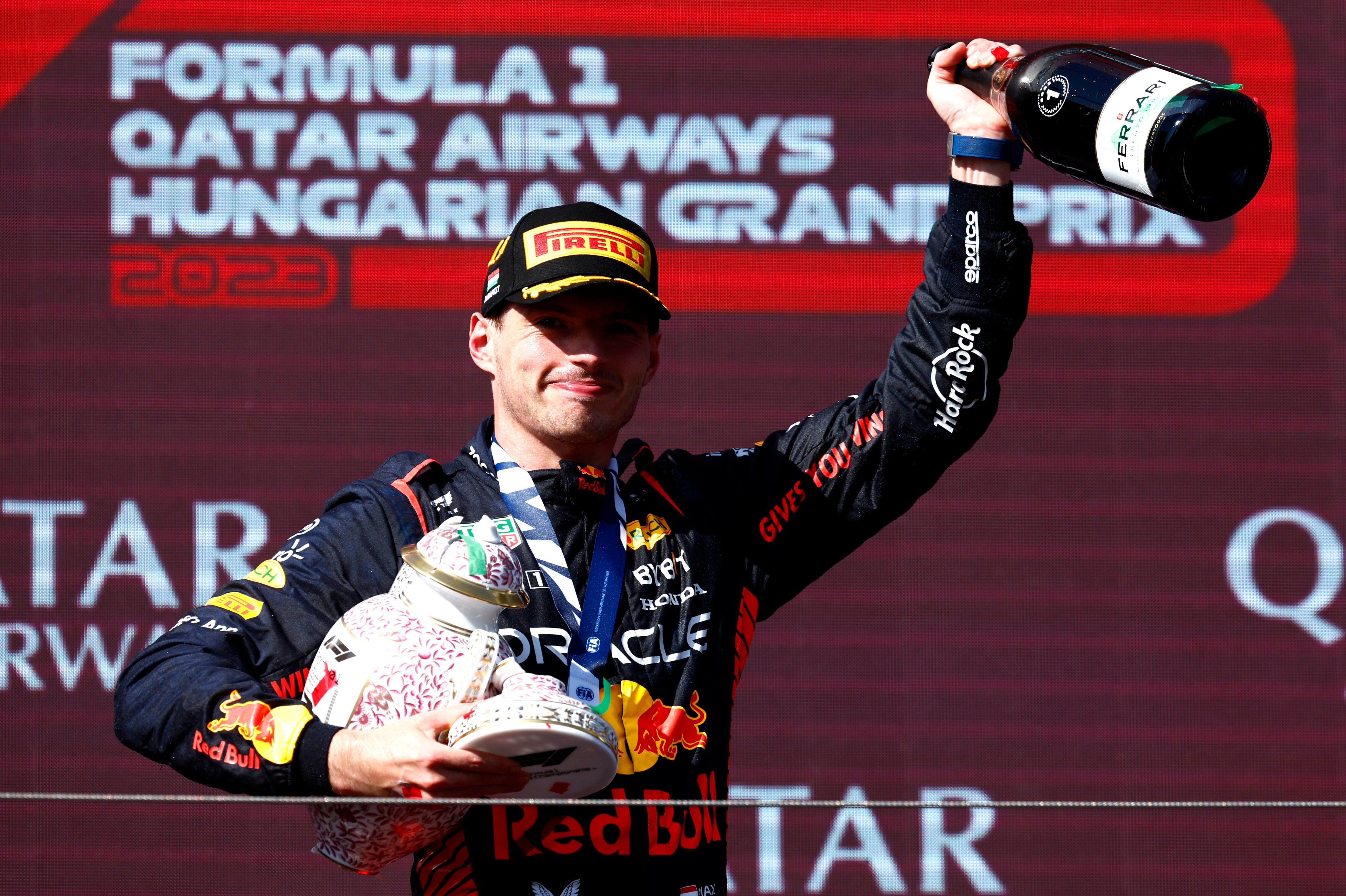 Max Verstappen en el primer lugar del Gran Premio de Hungría 2023 (Photo by Francois Nel/Getty Images)