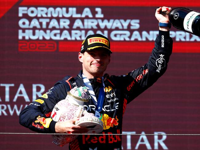 Max Verstappen en el primer lugar del Gran Premio de Hungría 2023