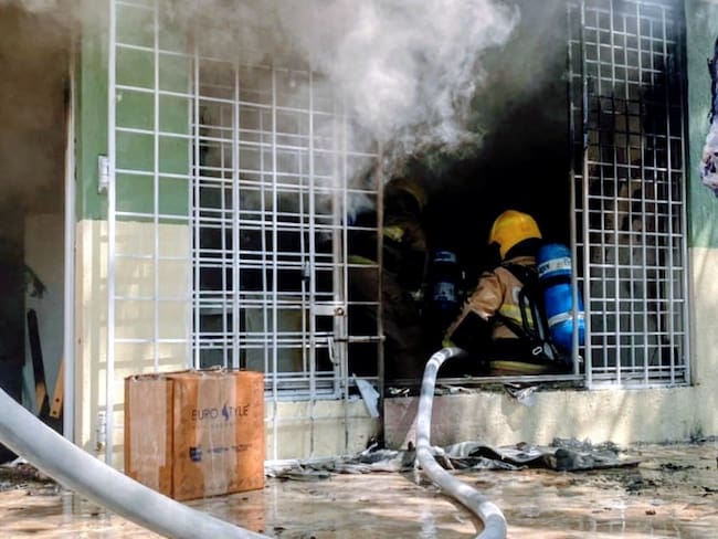 El fuego que se extendió por todo el lugar. // Alcaldía de Cartagena