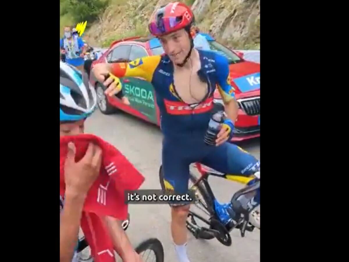 Santiago Buitrago tuvo un fuerte encontronazo con Giulio Ciccone en el Tour de Francia