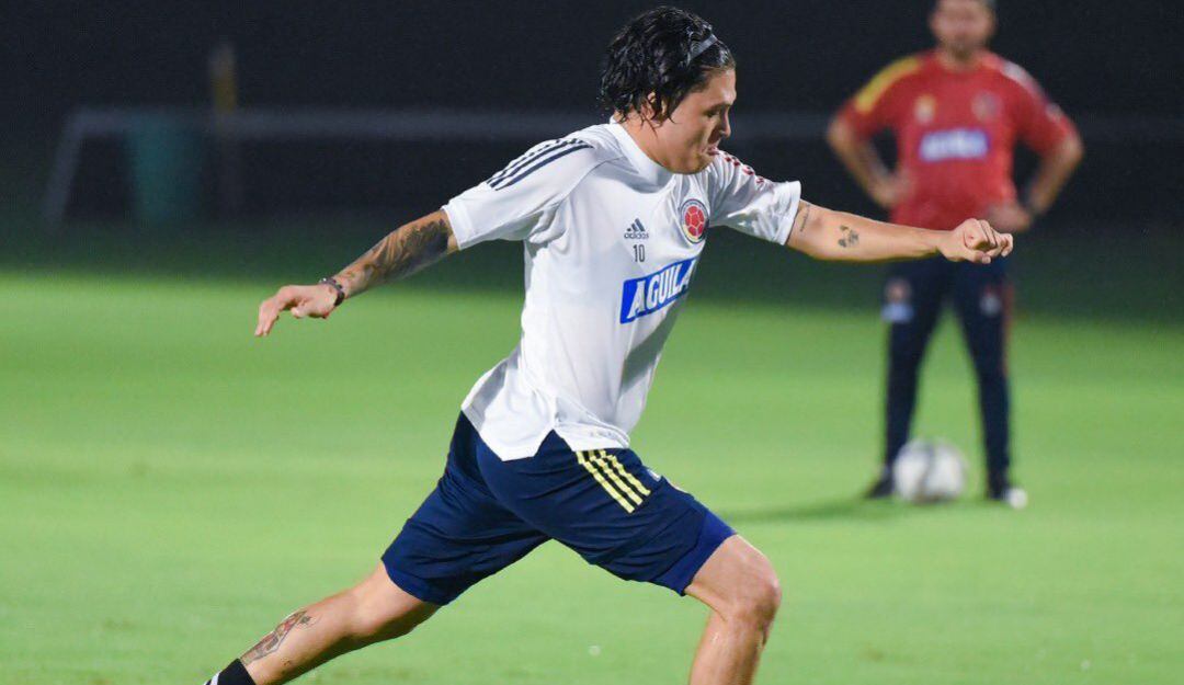 Juan Fernando Quintero entrenando con la Selección Colombia en 2021