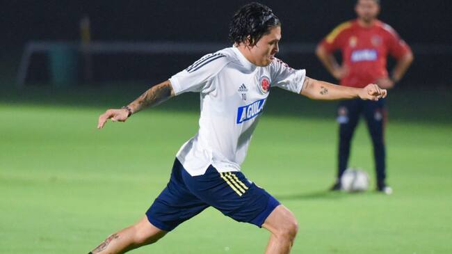 Juan Fernando Quintero entrenando con la Selección Colombia en 2021