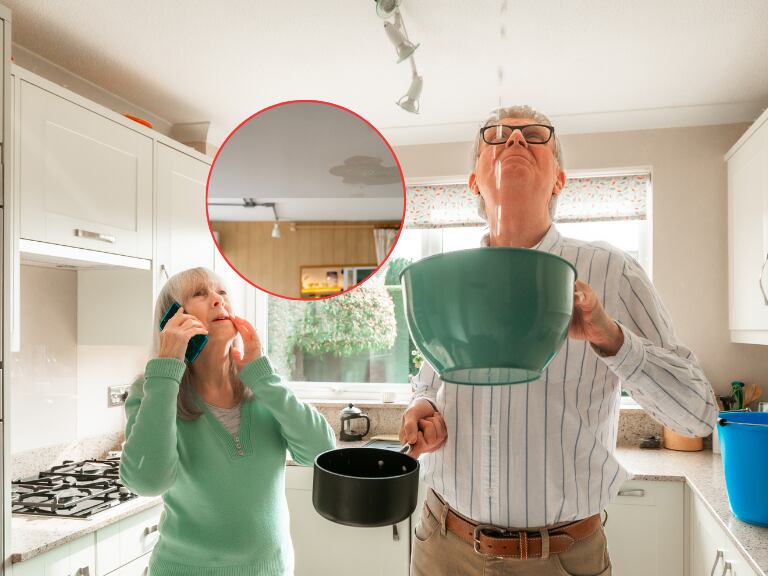 Goteras en casa de adultos mayores / Humedad en el techo por gotera (Getty Images)