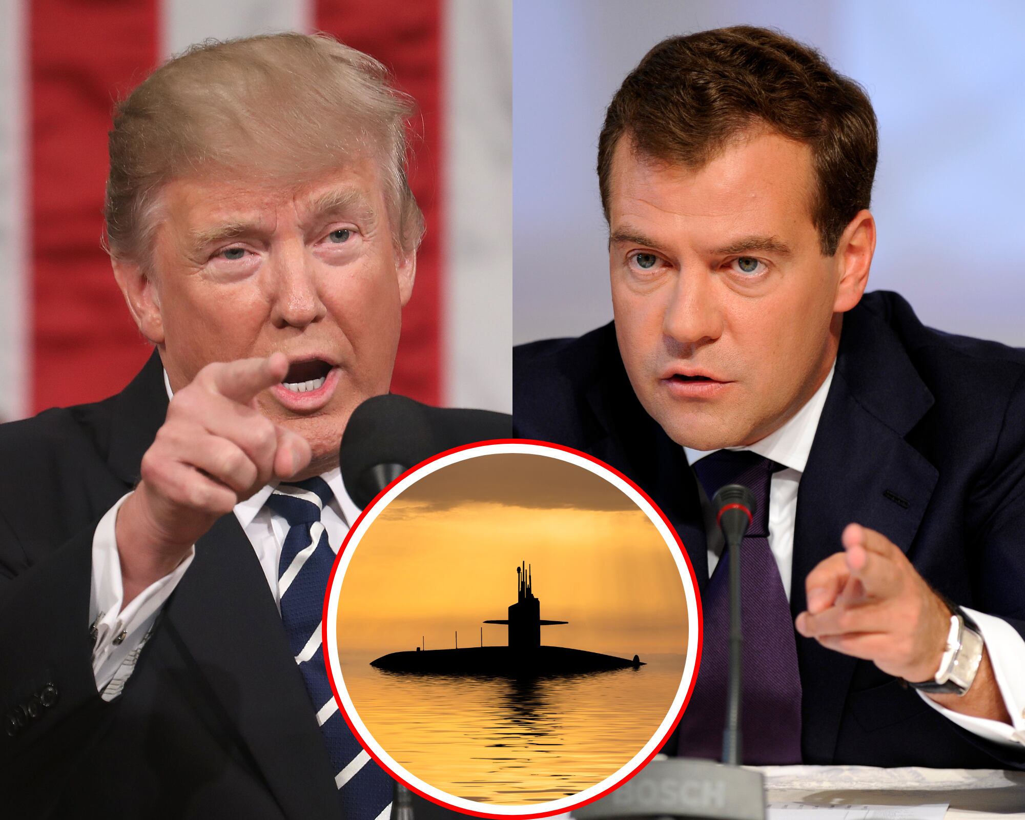 El presidente estadounidense Donald Trump y el expresidente ruso Dmitri Medvédev.
(Foto:   Caracol Radio / Getty )