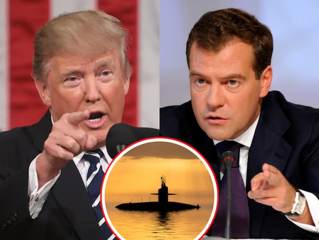 El presidente estadounidense Donald Trump y el expresidente ruso Dmitri Medvédev.
(Foto: Caracol Radio / Getty )