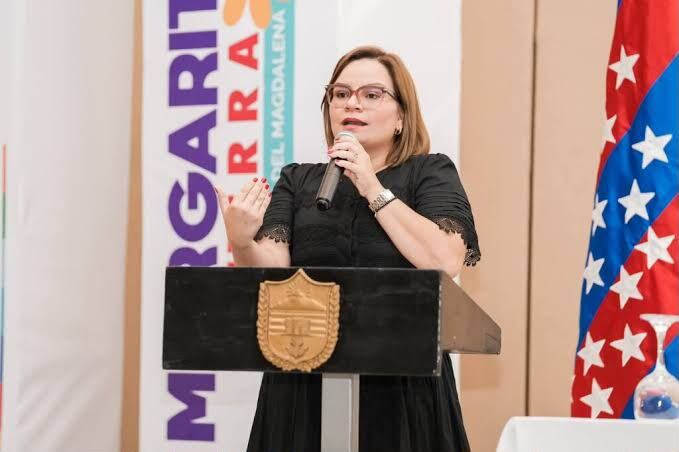 La gobernadora Margarita Guerra denunció amenazas y defendió las decisiones de su administración. Foto: Gobernación del Magdalena.