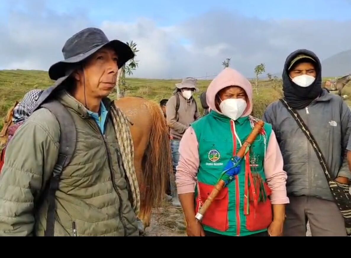 Comunidad indígena denuncia afectaciones para la población cercana al volcán Puracé en Cauca. Foto: suministrada.