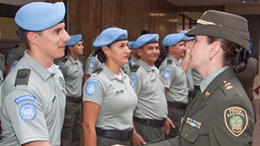 24 policías colombianos enviados como 'cascos azules' de la ONU a Haití. Foto: Policía Nacional
