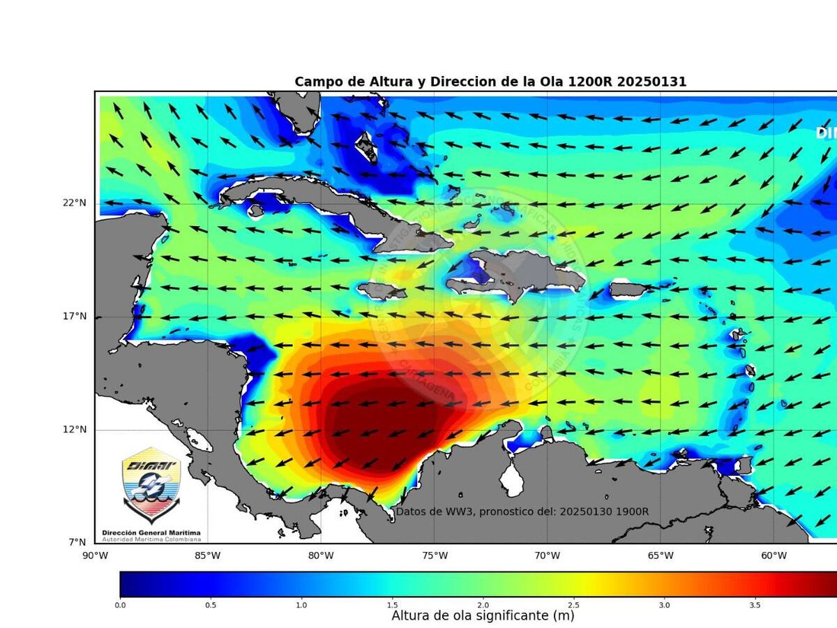 Hasta el lunes el Mar Caribe experimentará fuertes vientos y aumento de las olas