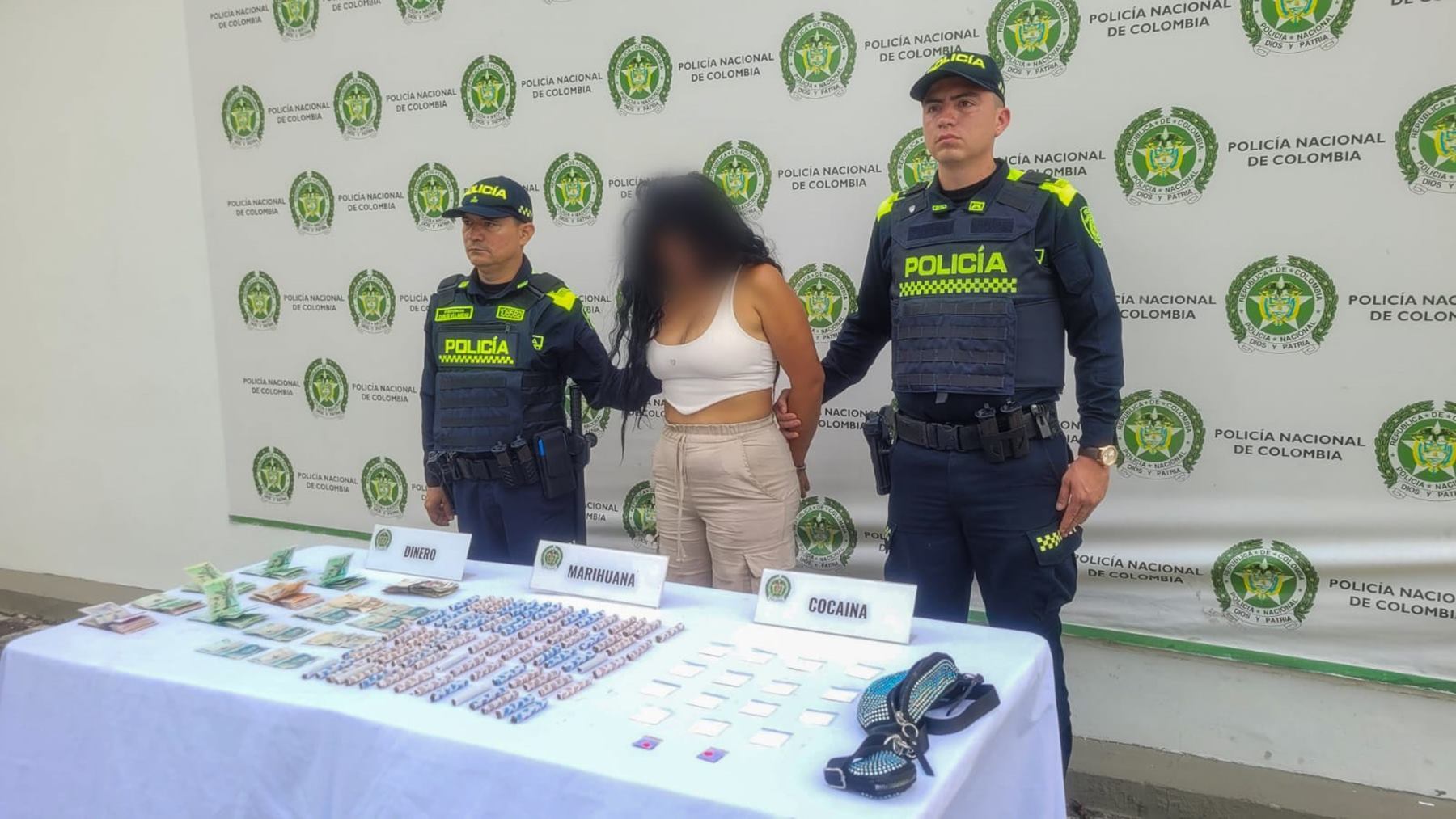 Captura de una mujer en el centro de Ibagué