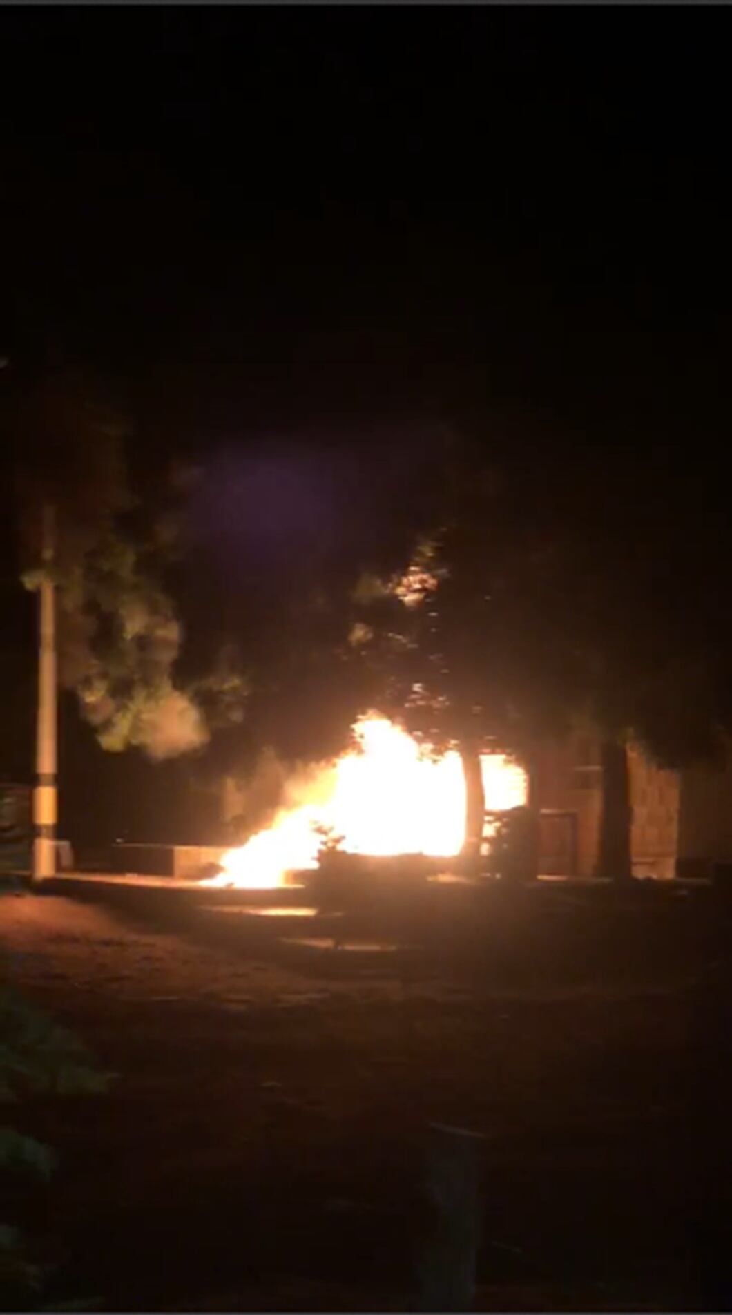 Incendio en estación de policía de Nazareth, municipio de Uribia, La Guajira