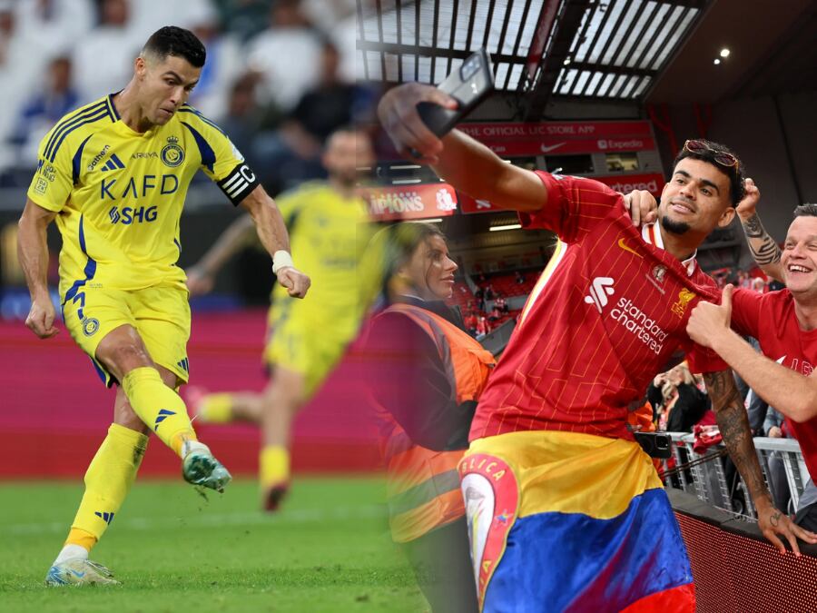 Cristiano Ronaldo y Luis Díaz/Getty Images. 