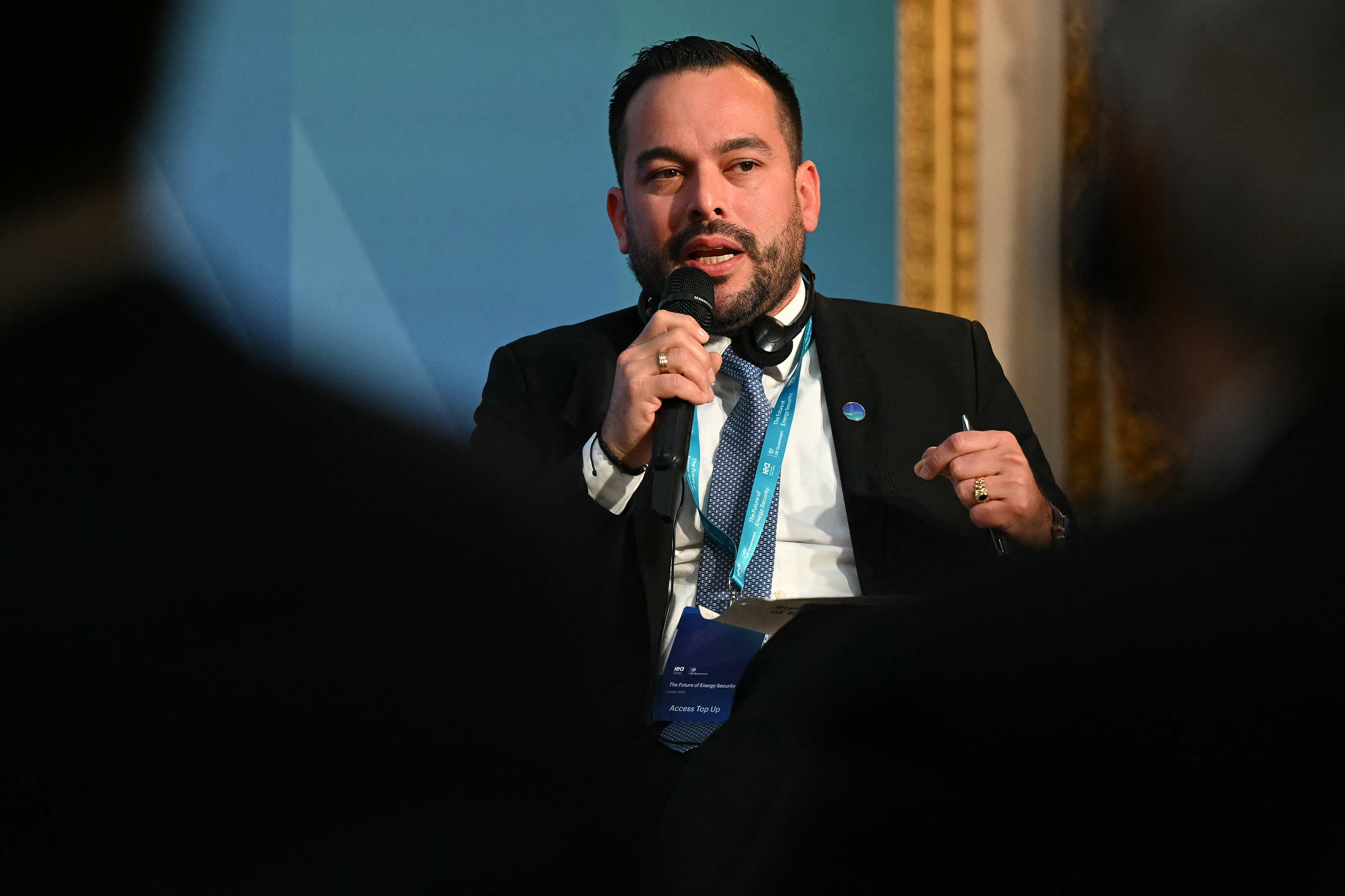 El Ministro de Minas y Energía de Colombia, Edwin Palma Egea, en Londres, el 24 de abril de 2025. (Foto de JUSTIN TALLIS/POOL/AFP vía Getty Images)