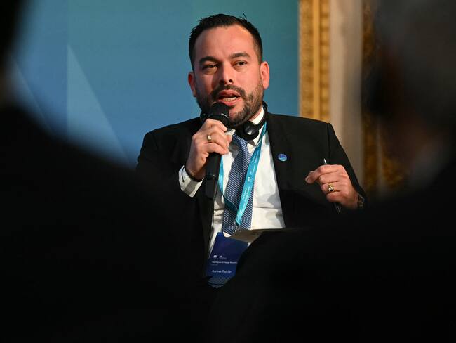 El Ministro de Minas y Energía de Colombia, Edwin Palma Egea, en Londres, el 24 de abril de 2025. (Foto de JUSTIN TALLIS/POOL/AFP vía Getty Images)