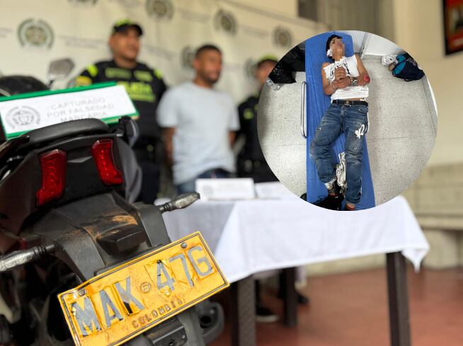 Presuntos ladrons capturados en Robledo- foto policía Metropolitana