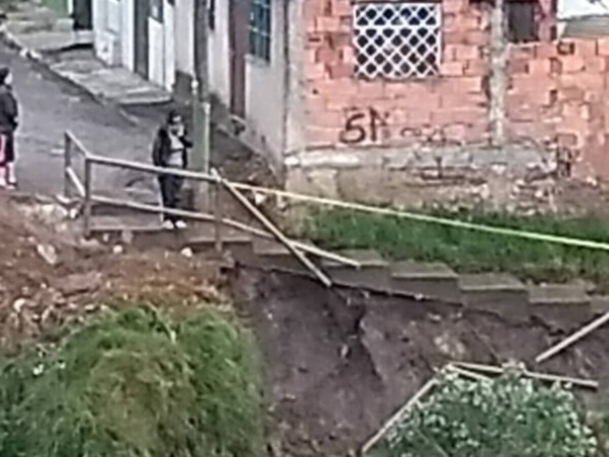Seis viviendas están en riesgo por deslizamiento en el sur de Bogotá