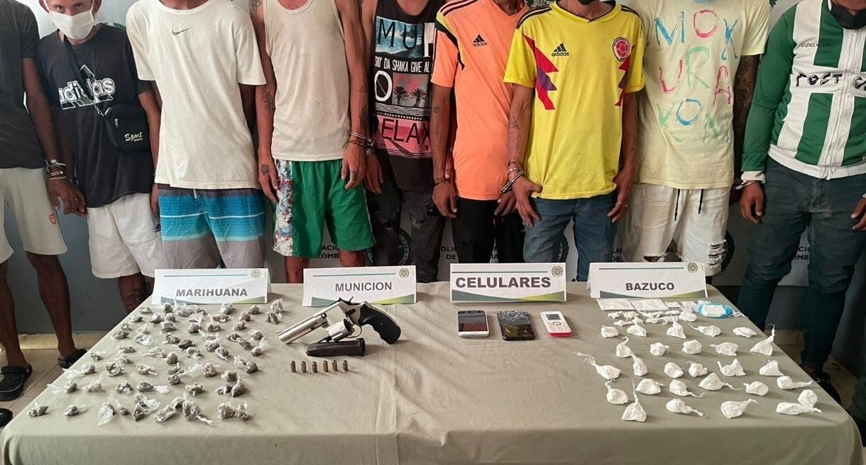 Capturados con estupefacientes. // Policía de Bolívar