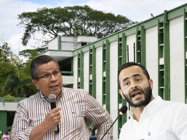 El rector de la Universidad de Córdoba, Jairo Torres, y el gobernador de Córdoba, Erasmo Zuleta.