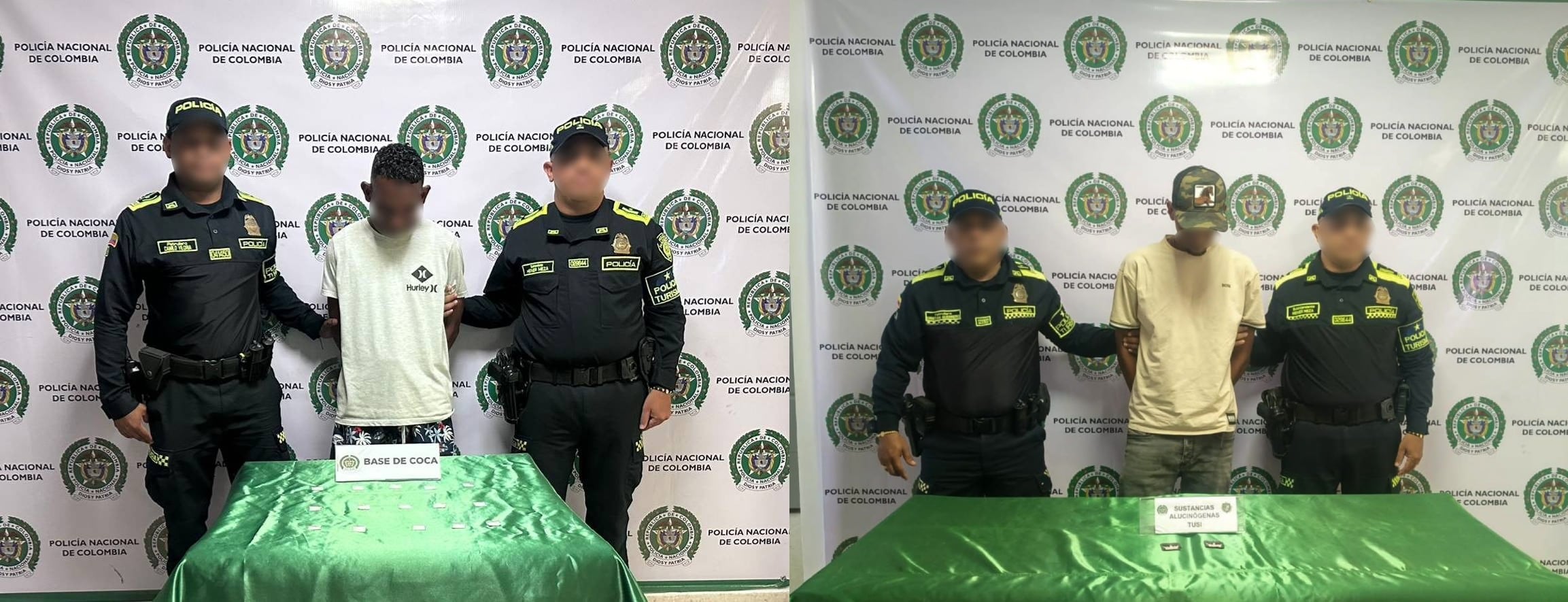 Capturados con estupefacientes. // Policía Metropolitana de Cartagena