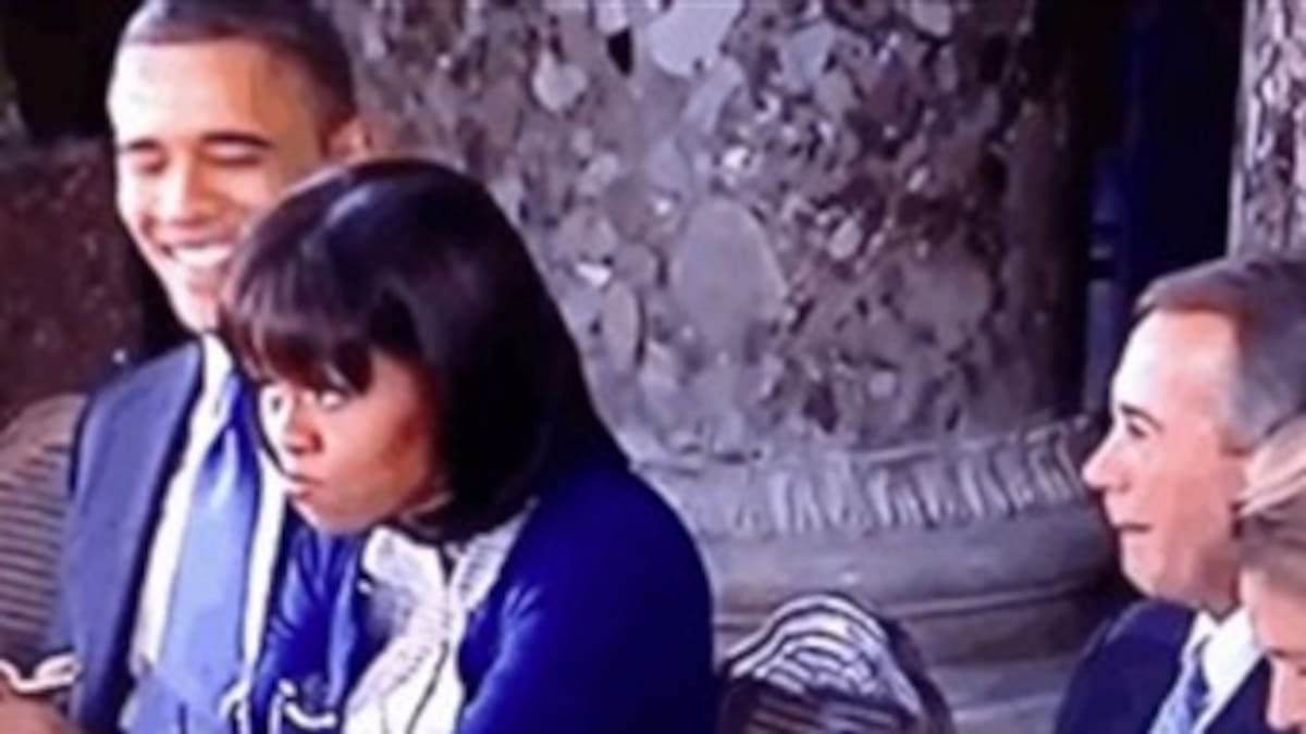 Michelle Obama le hace mala cara al presidente de la Cámara de Representantes