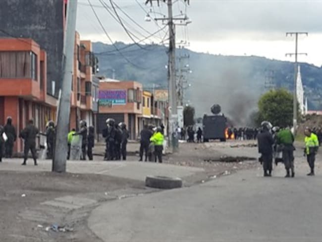 Lunes de disturbios en Ubaté, Cundinamarca