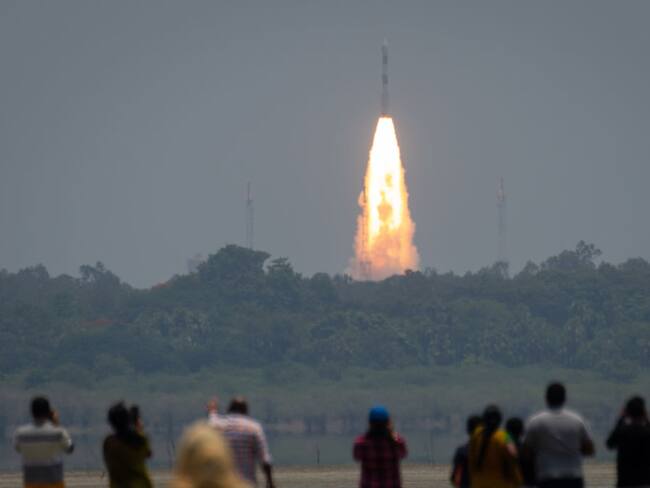 Lanzamiento de la sonda solar Aditya-L1 en India. (Foto: Abhishek Chinnappa/Getty Images)