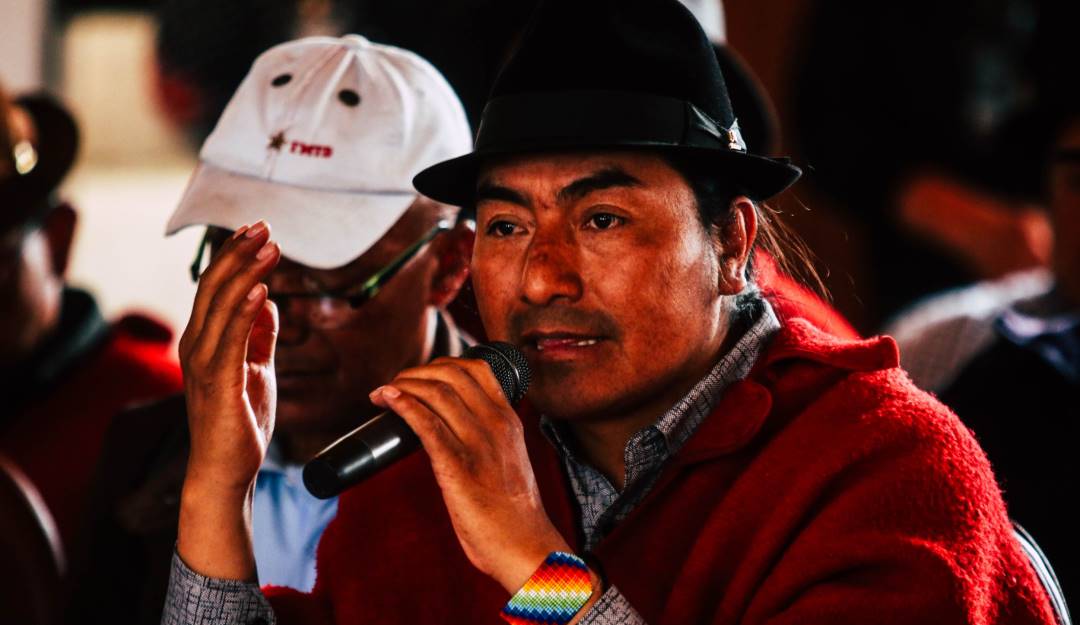 El dirigente de los indígenas de Ecuador, Leonidas Iza. Foto: Getty