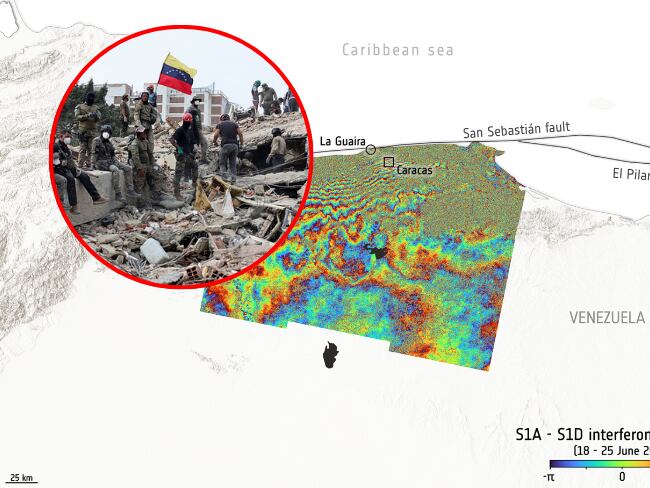 Imágenes de NASA muestran desplazamiento de la superficie de la Tierra por terremotos en Venezuela ESA/Getty Images