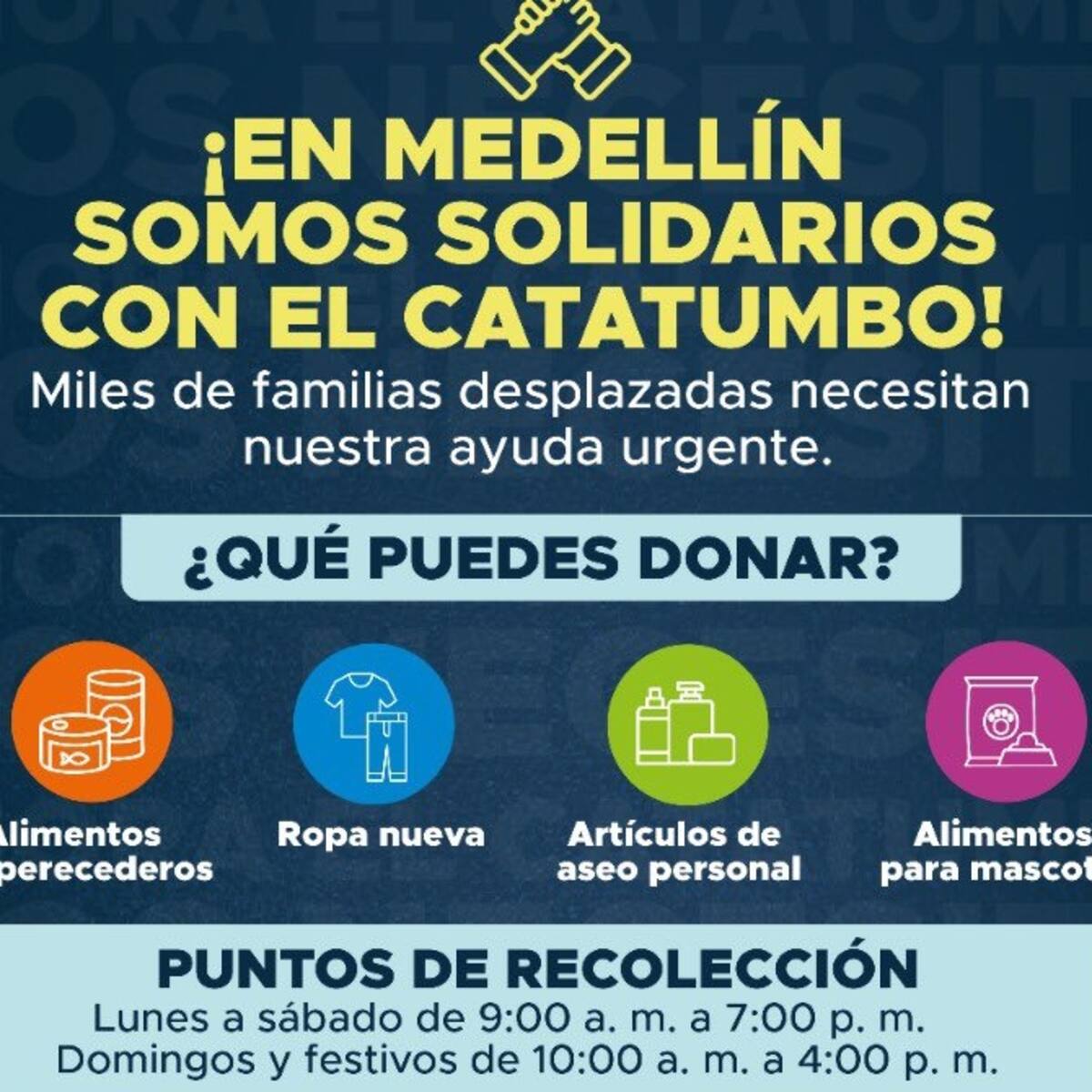 Medellín activó un plan de donaciones para los desplazados del Catatumbo