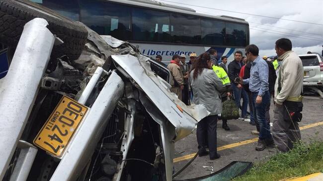 Accidente en vía Tunja –Duitama. Foto: Cortesía Edwin Camargo