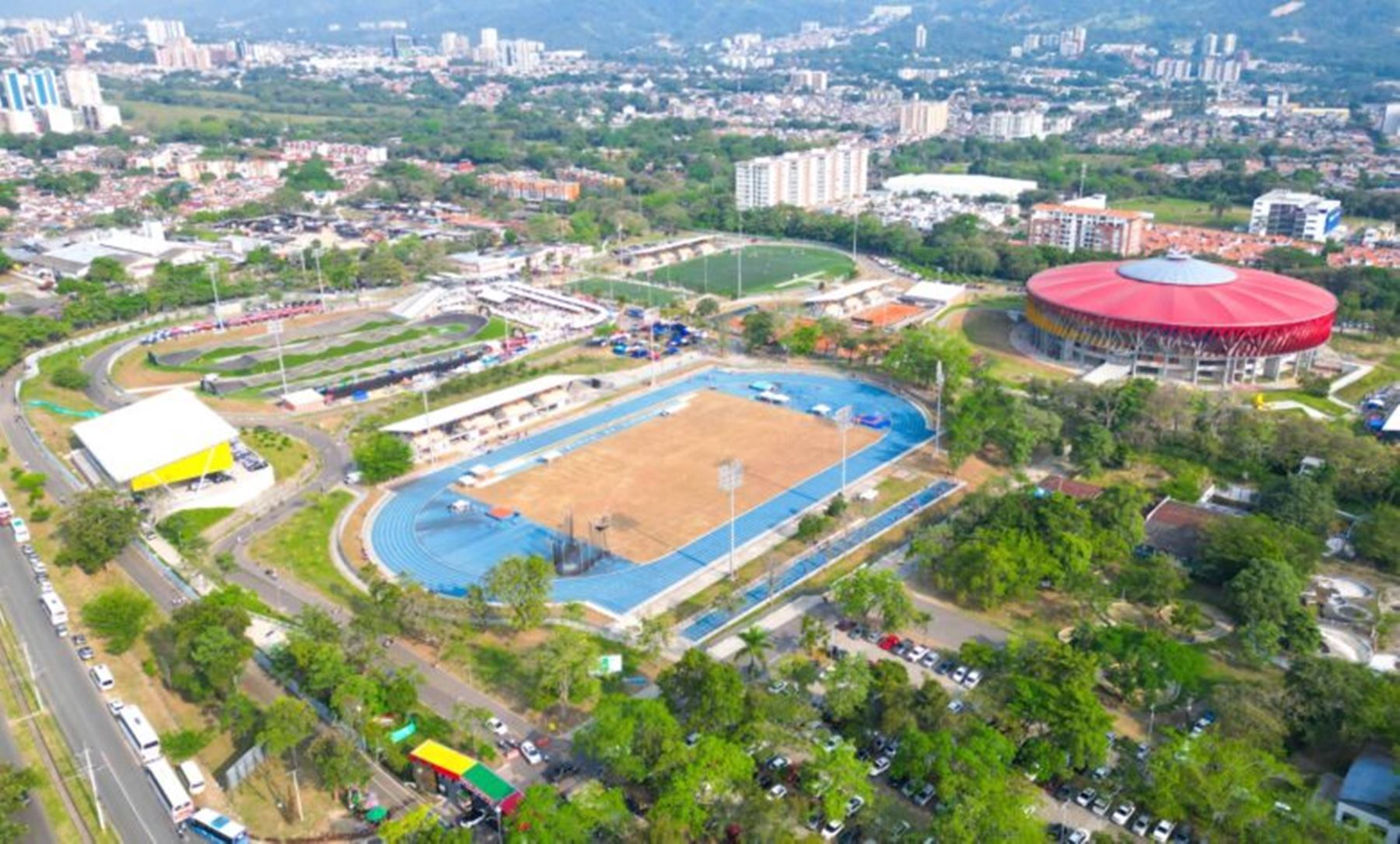 Vista aérea del Parque Deportivo de Ibagué