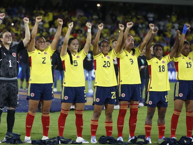 Protesta de las futbolistas de la Selección Colombia