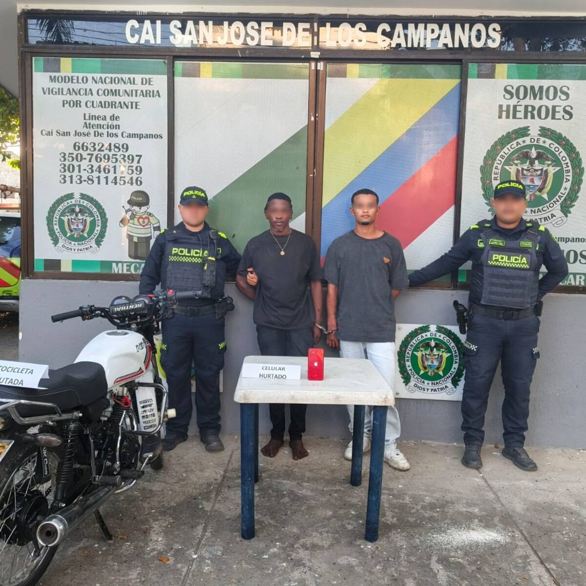 Cayeron ‘el Negrito’ y ‘el Cabeza’ por hurtar un iPhone en San José de los Campanos