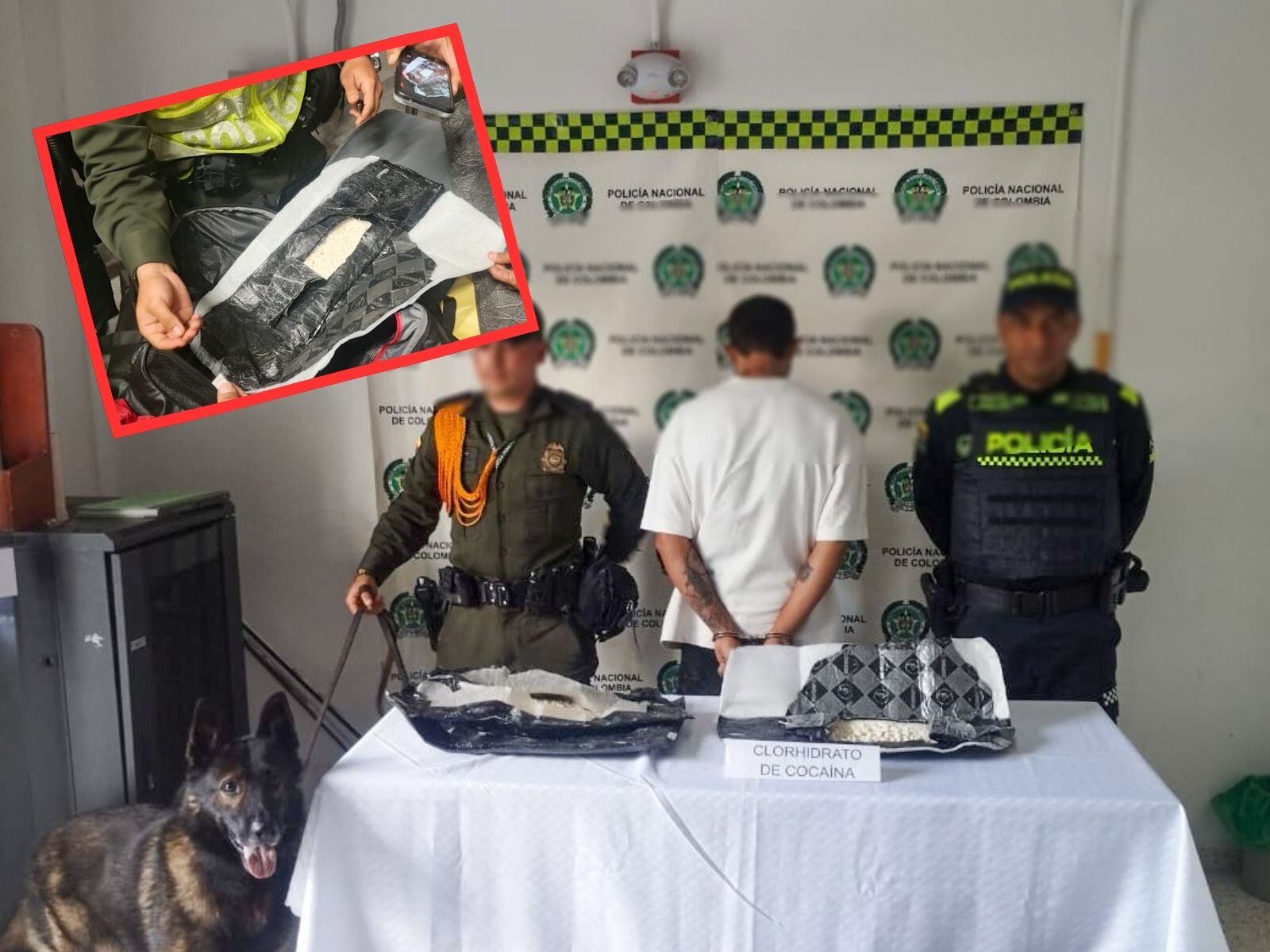 Ingreso de droga por el aeropuerto Matecaña de Pereira (foto: Policía Nacional)