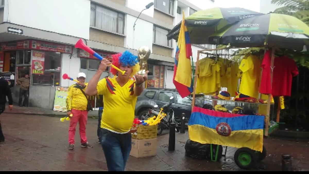 Celebración en Manizales después del triunfo de la selecicón Colombia en Rusia