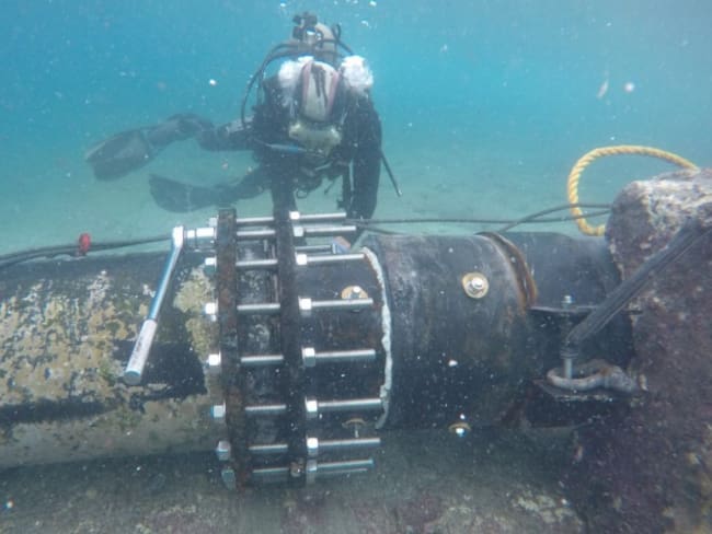 Reparación del emisario submarino