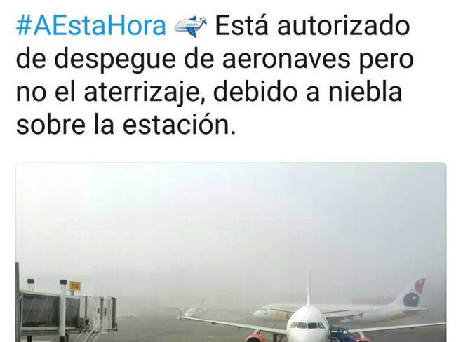 Aeropuerto José María Córdova de Rionegro, estuvo cerrado por mal tiempo