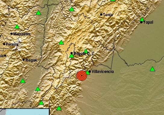 Temblor en Meta. Foto: Servicio Goelógico Colombiano