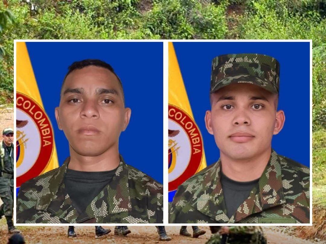 Álvaro Enrique Pertuz Cabarcas y Mario Alberto Pérez González, soldados asesinados en Córdoba.