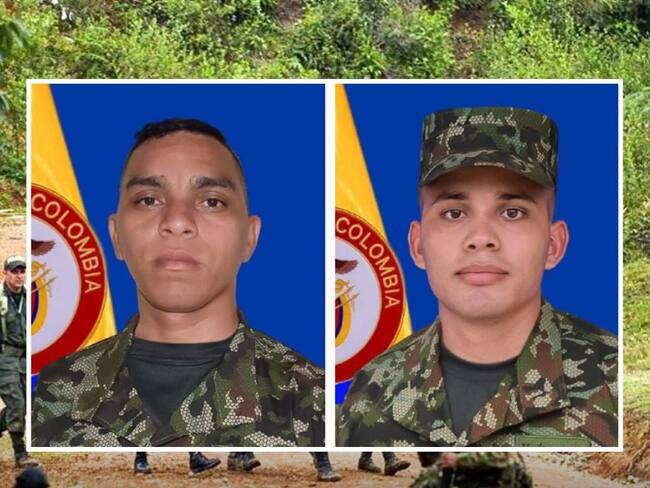 Álvaro Enrique Pertuz Cabarcas y Mario Alberto Pérez González, soldados asesinados en Córdoba.