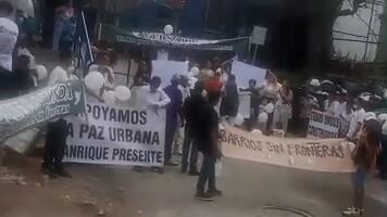 Protesta de ciudadanos en la cárcel de Itagüí- foto cortesía