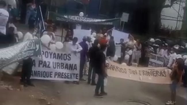 Protesta de ciudadanos en la cárcel de Itagüí- foto cortesía